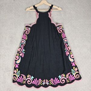 RARE Lilly Pulitzer QUINN Dress BLACK &‎ NEON Womens Size S Embroidered
